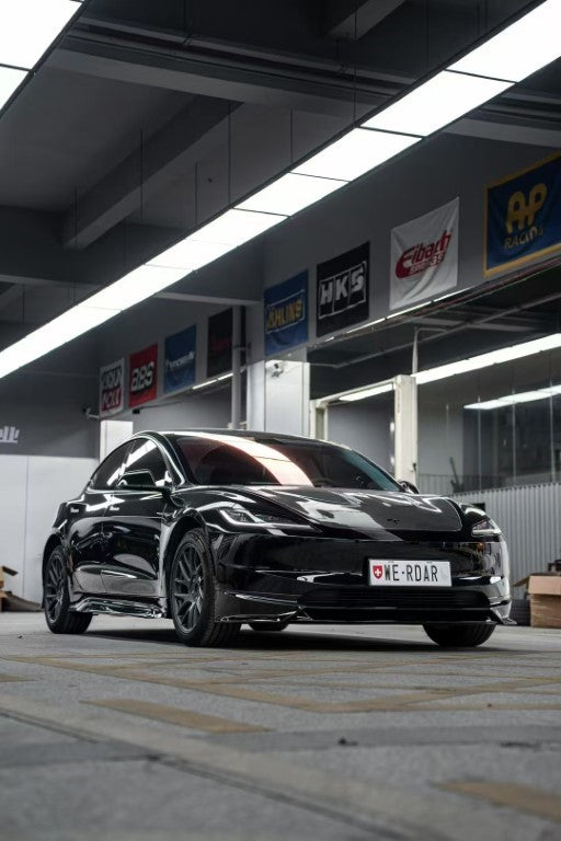 Tesla Model 3 Highland 2024 with Aftermarket Parts - Front Lip Splitter ABS & PP from Yofer.co
