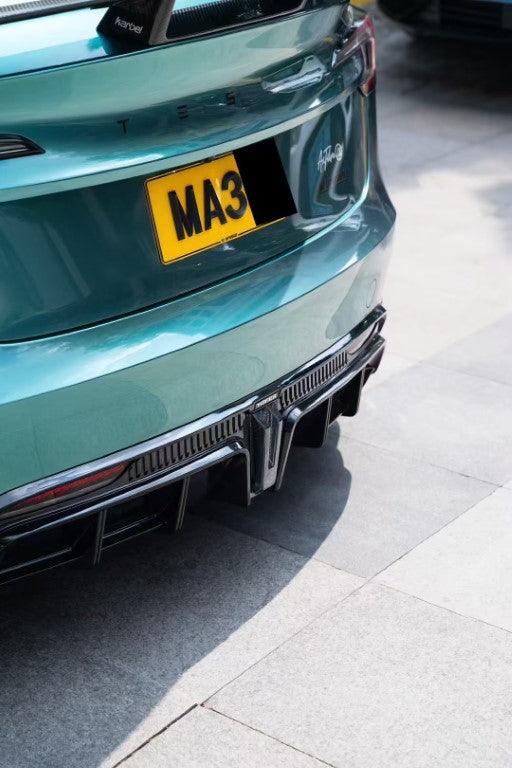 Tesla Model 3 Highland / Performance 2024 with Aftermarket Parts - V1 Sports Rear Diffuser & Canards PP from Yofer.co