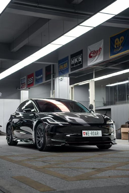 Tesla Model 3 Highland 2024 with Aftermarket Parts - Front Lip Splitter ABS & PP from Yofer.co