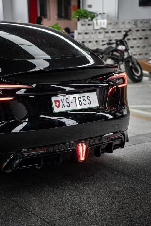 Tesla Model 3 Highland / Performance 2024 with Aftermarket Parts - V1 Sports Rear Diffuser & Canards PP from Yofer.co