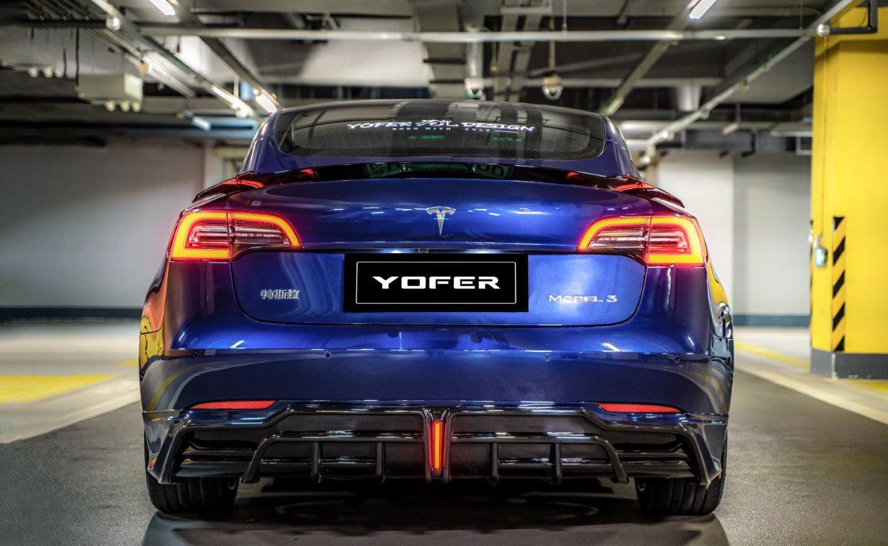 Tesla Model 3 / Performance 2017 2018 2019 2020 2021 2022 2023 with Aftermarket Parts - Rear Spoiler PP from Yofer.co