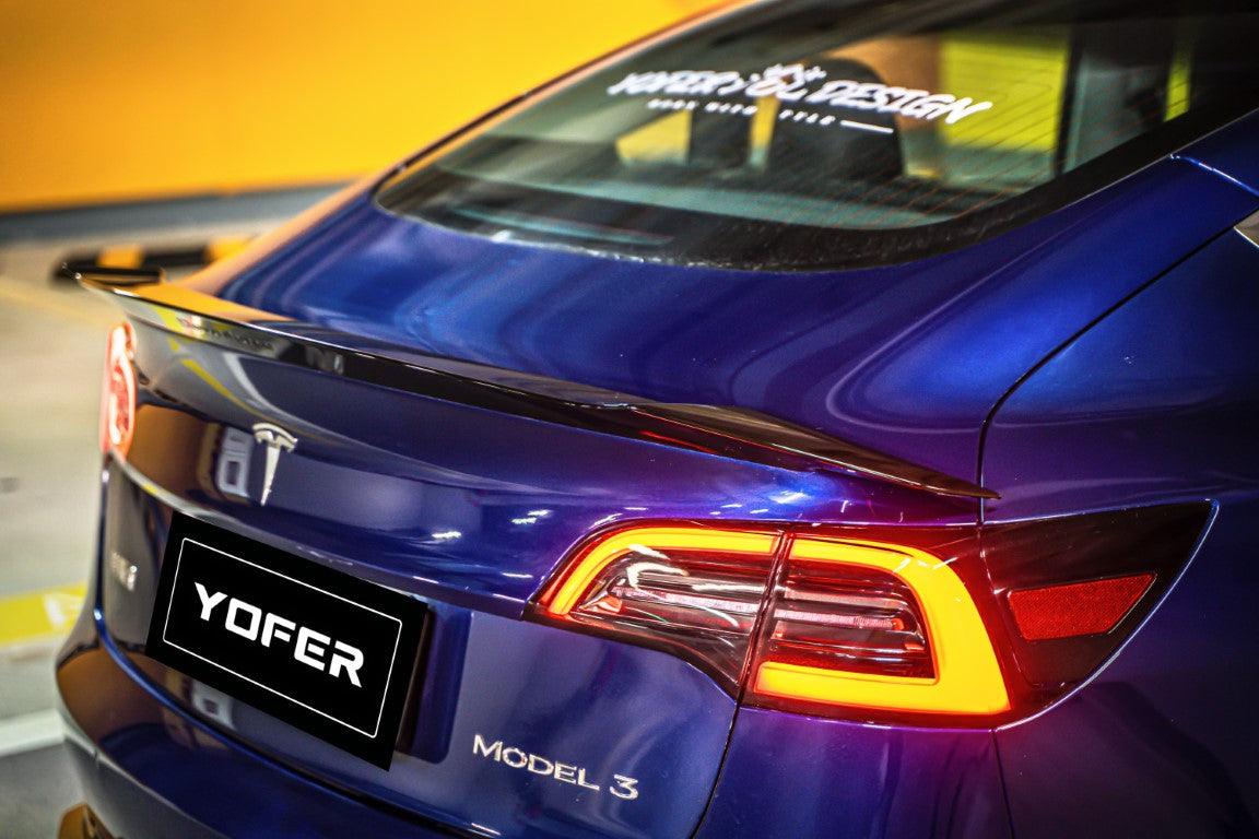 Tesla Model 3 / Performance 2017 2018 2019 2020 2021 2022 2023 with Aftermarket Parts - Rear Spoiler PP from Yofer.co