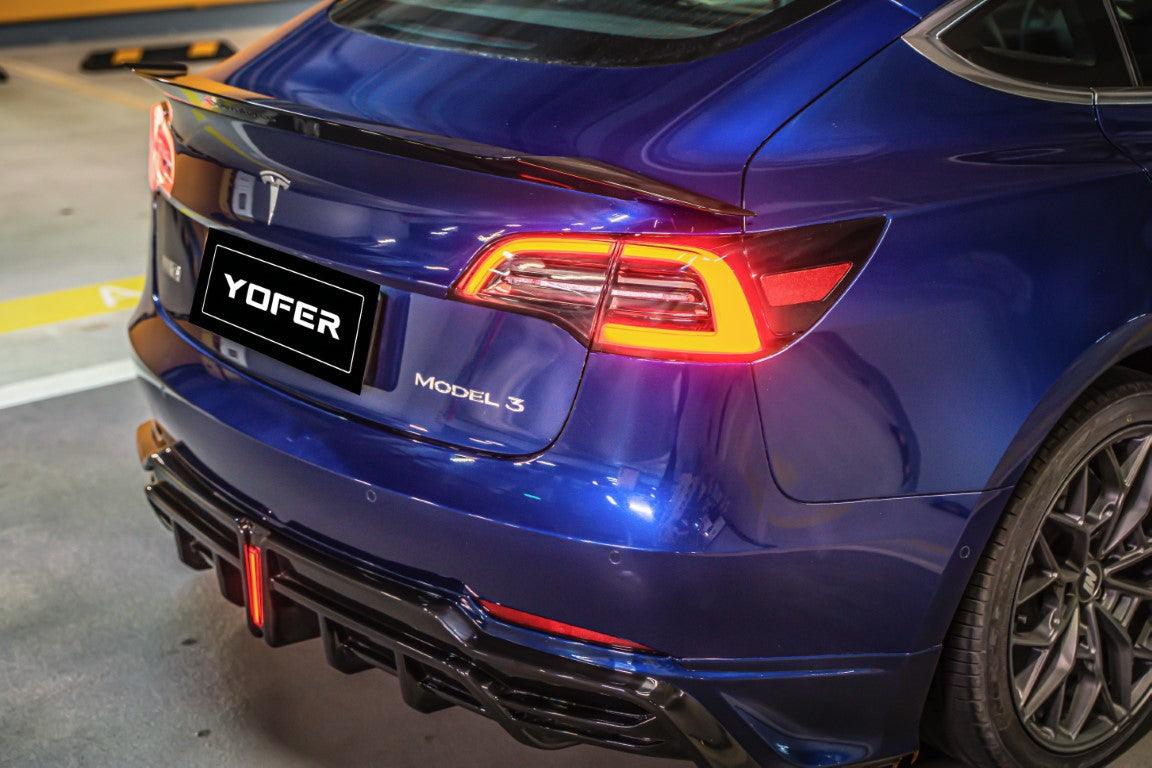 Tesla Model 3 / Performance 2017 2018 2019 2020 2021 2022 2023 with Aftermarket Parts - Rear Spoiler PP from Yofer.co