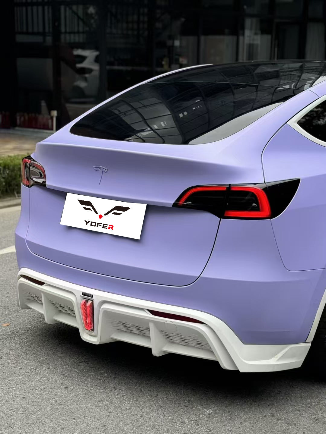 Tesla Model Y / Performance 2021-ON with Aftermarket Parts - Loong Flames Max Rear Diffuser PP from Yofer.co