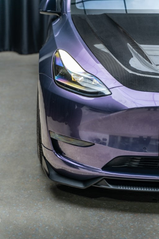Tesla Model Y / Performance 2021 2022 2023 2024 with Aftermarket Parts - Loong Flames Pro Style Front Lip PP from Yofer.co