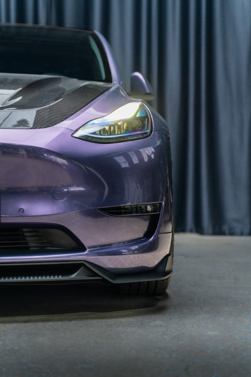 Tesla Model Y / Performance 2021 2022 2023 2024 with Aftermarket Parts - Loong Flames Pro Style Front Lip PP from Yofer.co
