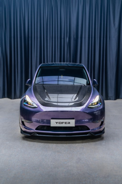Tesla Model Y / Performance 2021 2022 2023 2024 with Aftermarket Parts - Loong Flames Pro Style Front Lip PP from Yofer.co