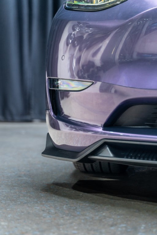 Tesla Model Y / Performance 2021 2022 2023 2024 with Aftermarket Parts - Loong Flames Pro Style Front Lip PP from Yofer.co