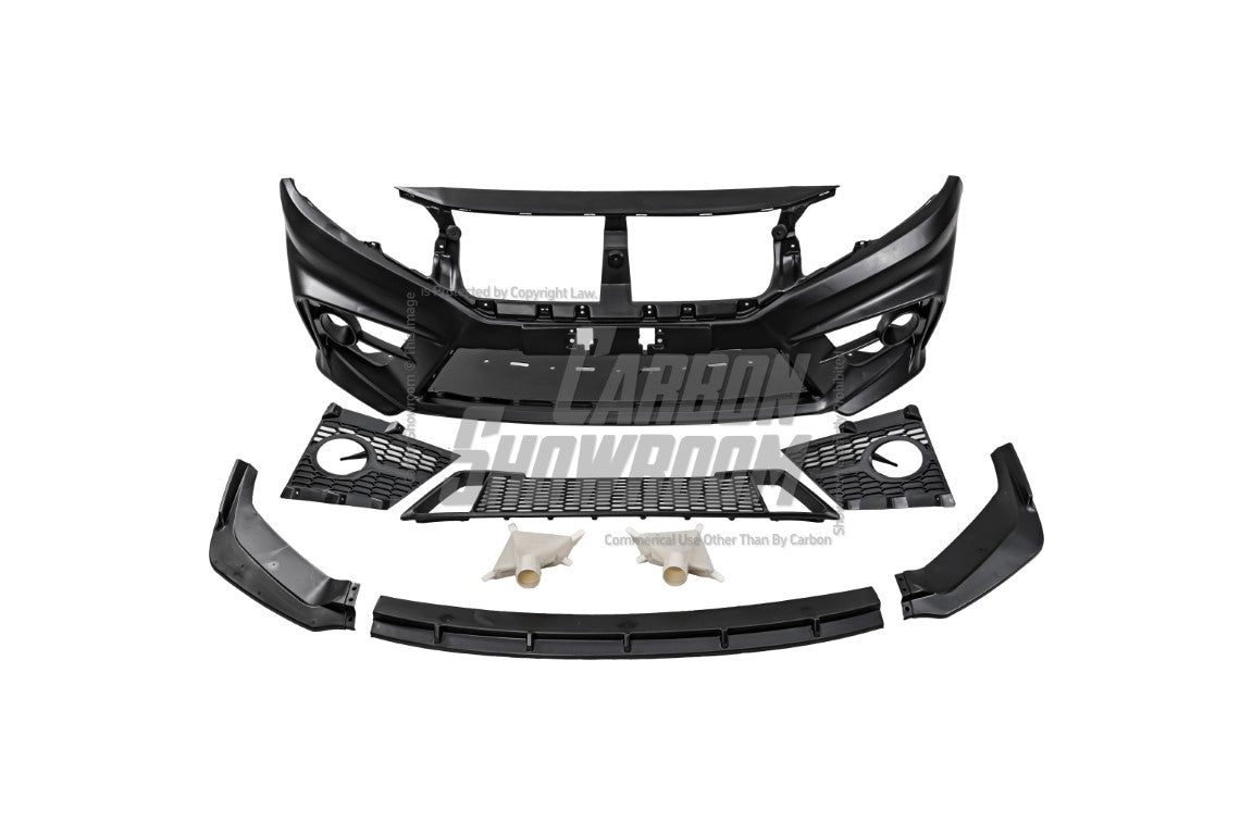 Honda Civic 10th Gen FC1 FC2 FC5 FC6 2016-2021 FC3 FC4 2017-2021 & Civic 10th Gen FK7 2017-2021 with Aftermarket Parts - Front Bumper PP from Yofer.co