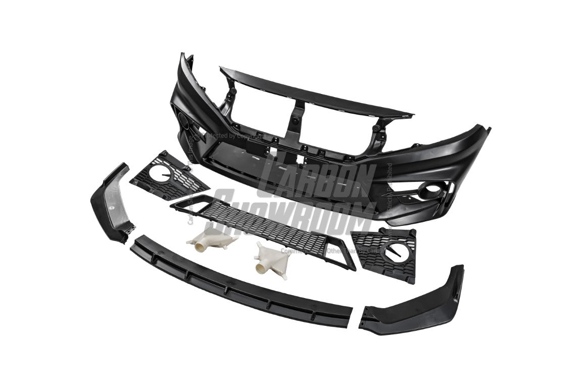 Honda Civic 10th Gen FC1 FC2 FC5 FC6 2016-2021 FC3 FC4 2017-2021 & Civic 10th Gen FK7 2017-2021 with Aftermarket Parts - Front Bumper PP from Yofer.co