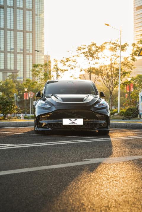 Tesla Model Y / Performance 2021-ON with Aftermarket Parts - Loong Flames Max Front Bumper PP from Yofer.co
