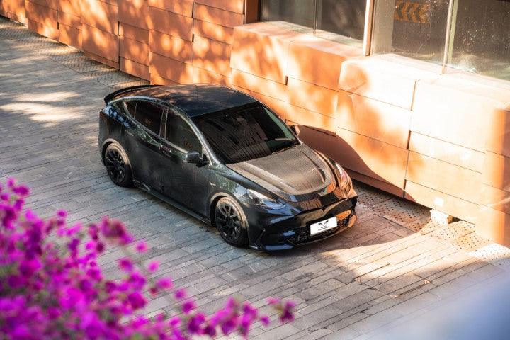 Tesla Model Y / Performance 2021-ON with Aftermarket Parts - Loong Flames Max Front Bumper PP from Yofer.co