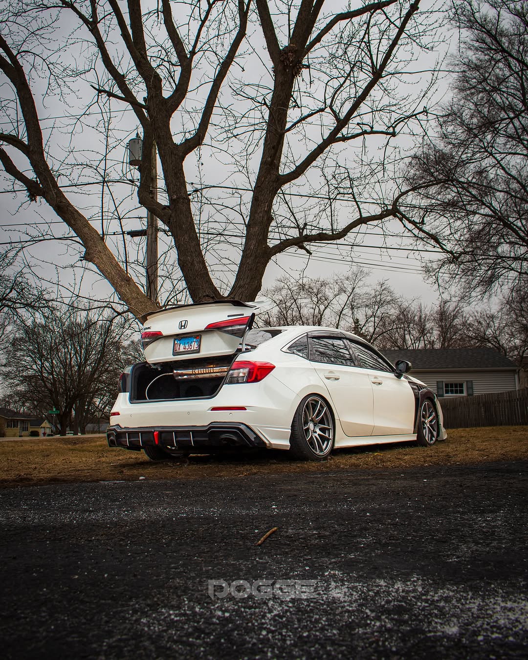 Honda Civic 11th Gen FE1 FE2 FE4 2022-ON with Aftermarket Parts - V3 Style Rear Spoiler ABS from Yofer.co