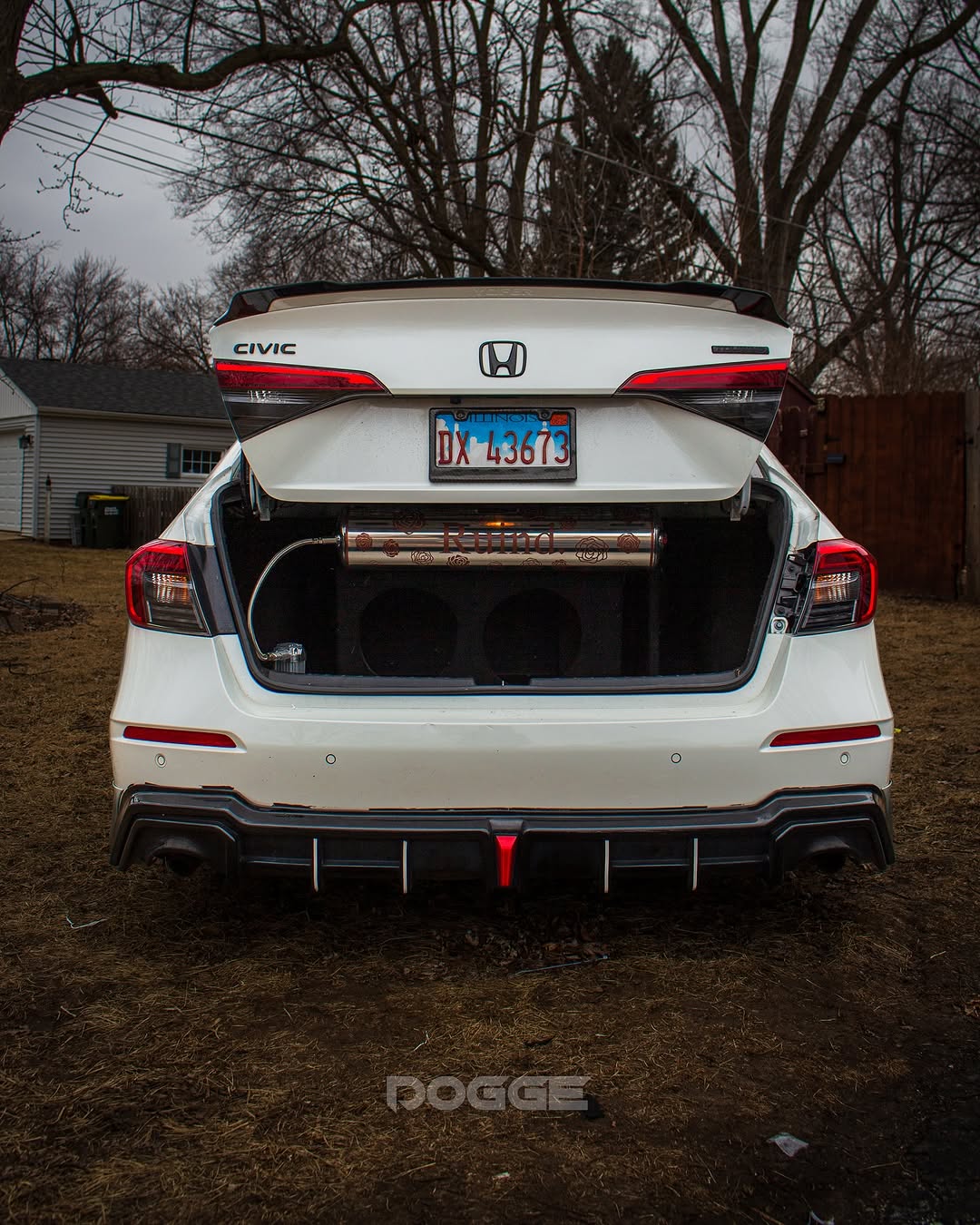 Honda Civic 11th Gen FE1 FE2 FE4 2022-ON with Aftermarket Parts - V3 Style Rear Spoiler ABS from Yofer.co