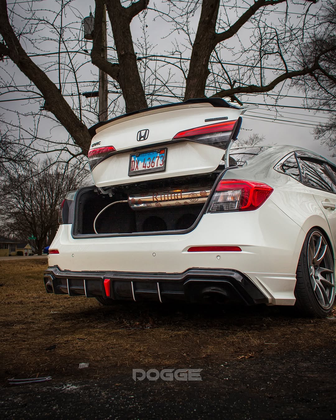Honda Civic 11th Gen FE1 FE2 FE4 2022-ON with Aftermarket Parts - V3 Style Rear Spoiler ABS from Yofer.co