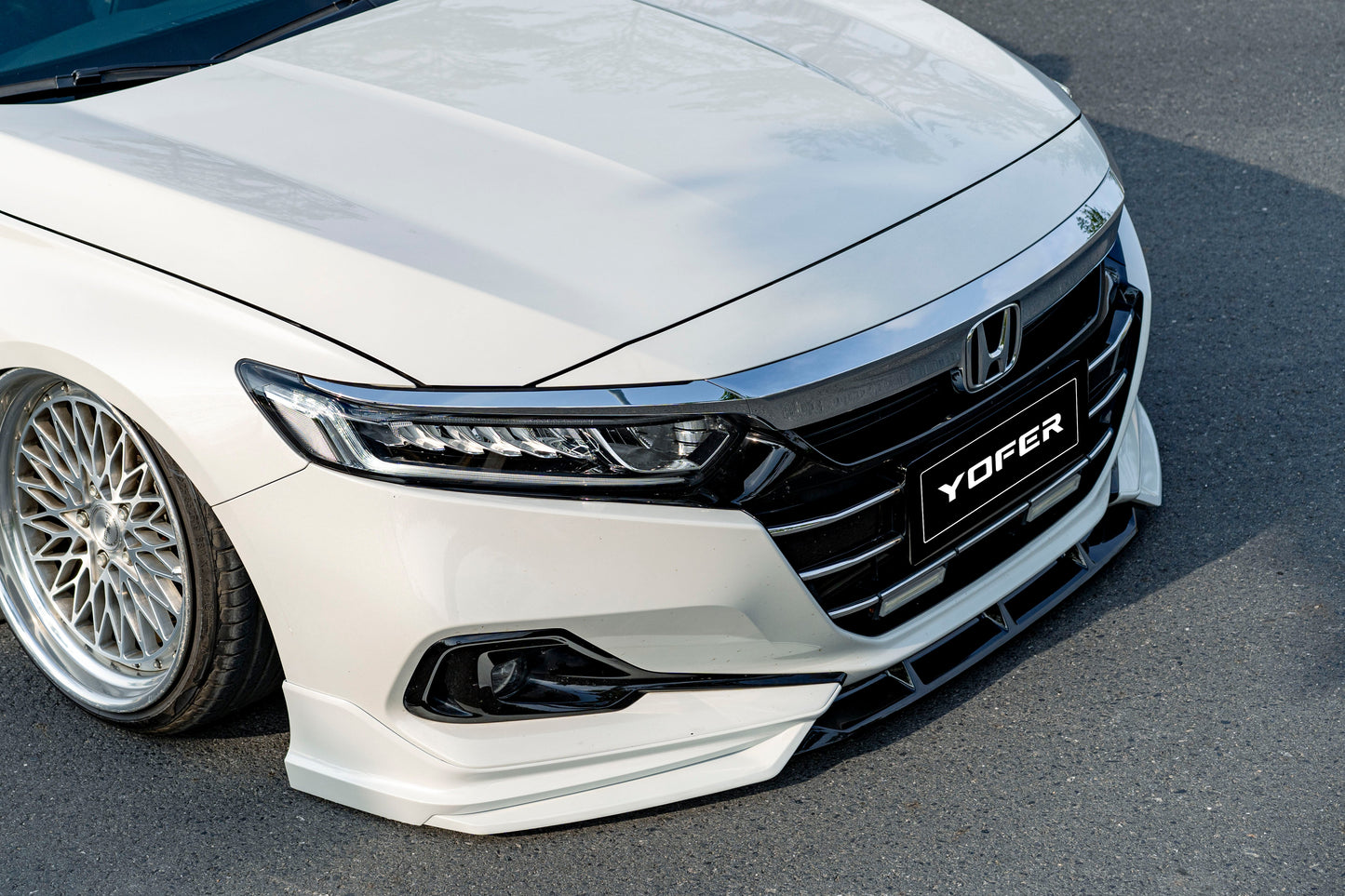Honda Accord 10.5th Gen facelift 2021-2022 with Aftermarket Parts - Front Lip Splitter PP from Yofer.co