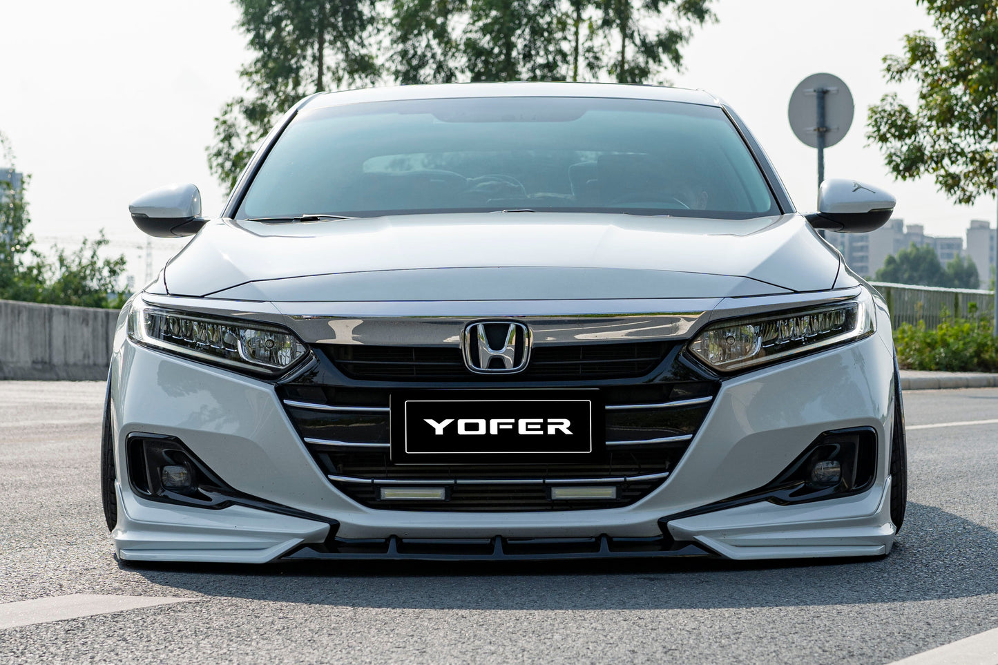 Honda Accord 10.5th Gen facelift 2021-2022 with Aftermarket Parts - Front Lip Splitter PP from Yofer.co
