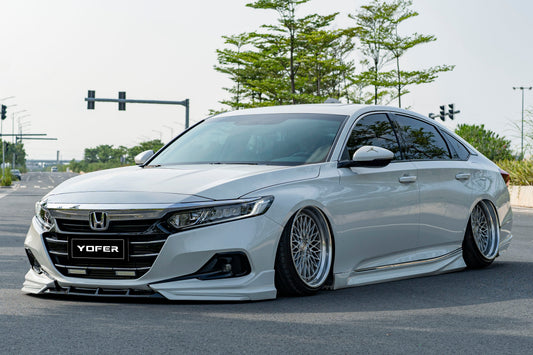 Honda Accord 10.5th Gen facelift 2021-2022 with Aftermarket Parts - Front Lip Splitter PP from Yofer.co
