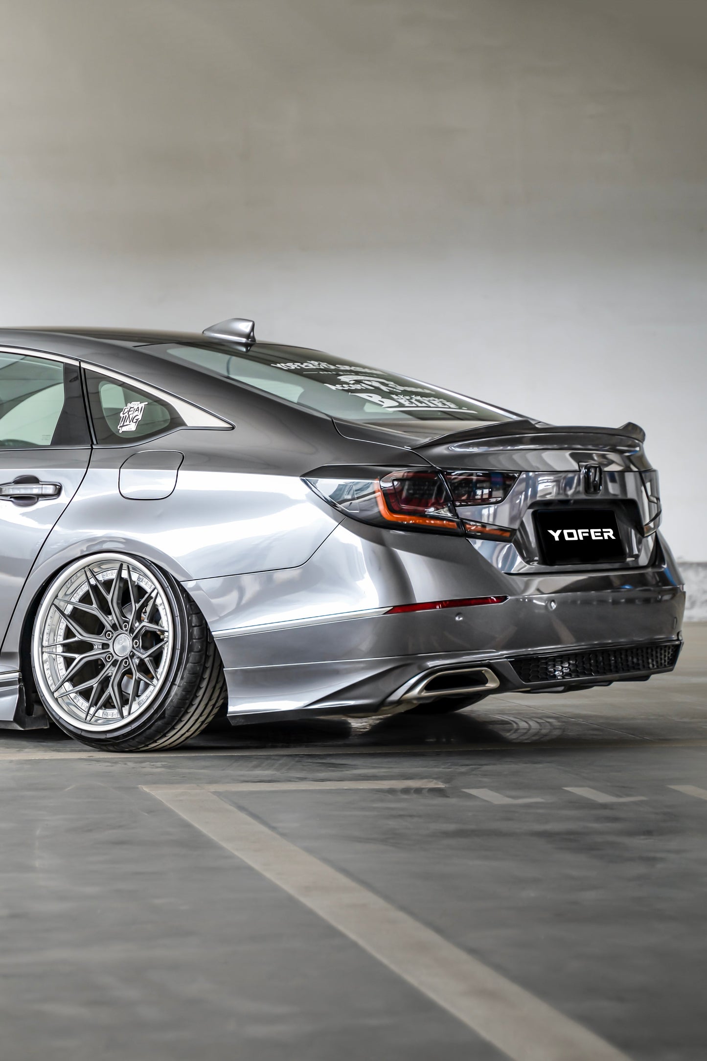 Honda Accord 10th 10.5th Gen 2018-2022 with Aftermarket Parts - V1 Style Rear Diffuser & Rear Canards PP from Yofer.co

