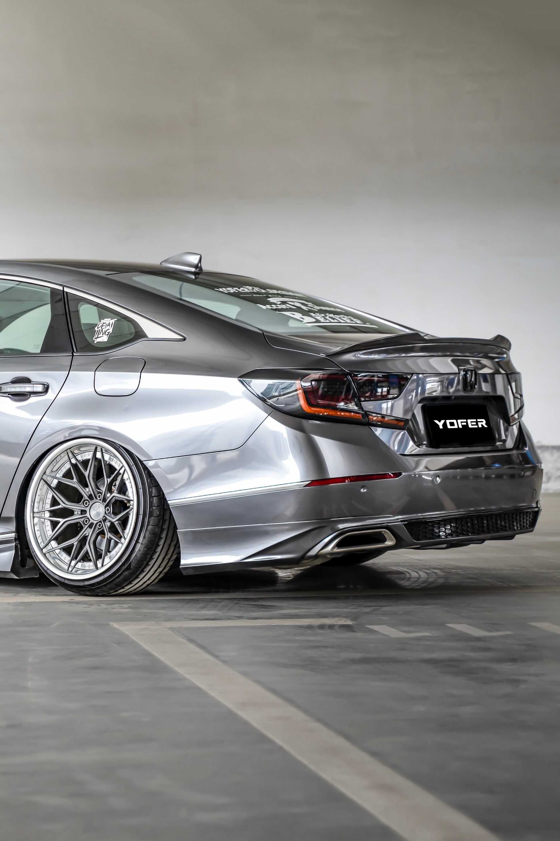 Honda Accord 10th 10.5th Gen 2018-2022 with Aftermarket Parts - V1 Style Rear Diffuser & Rear Canards PP from Yofer.co
