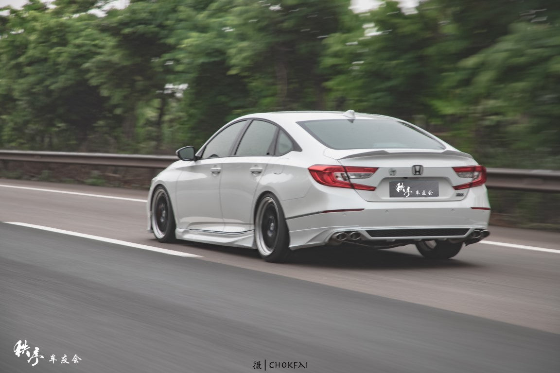 Honda Accord 10th 10.5th Gen 2018-2022 with Aftermarket Parts - V1 Style Rear Spoiler ABS from Yofer.co
