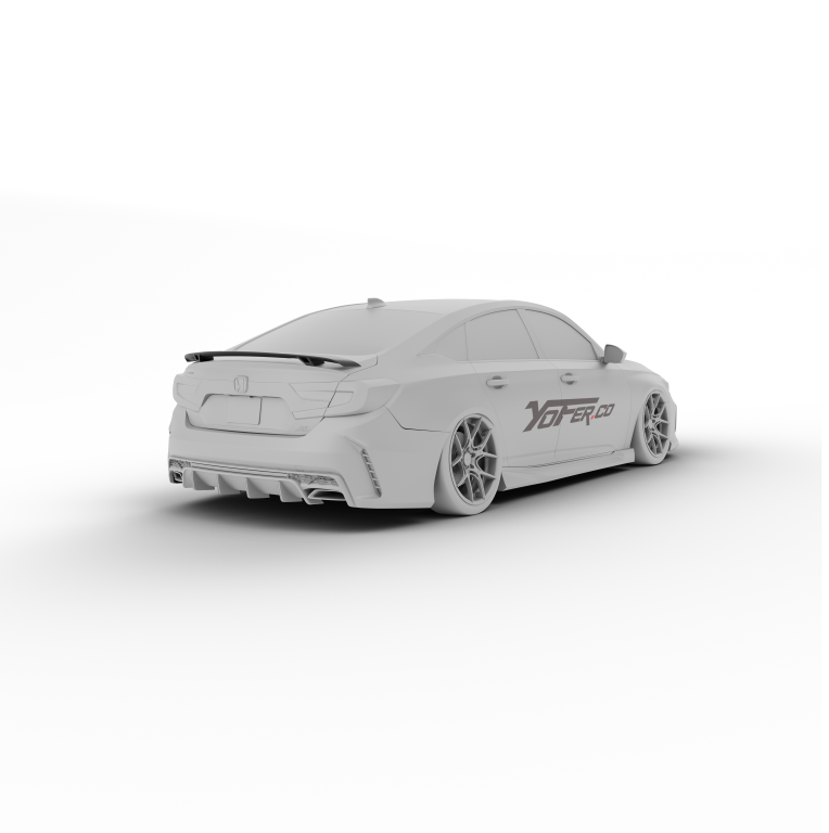 Honda Accord 10th 10.5th Gen 2018-2022 with Aftermarket Parts - V2 Style Rear Spoiler ABS from Yofer.co