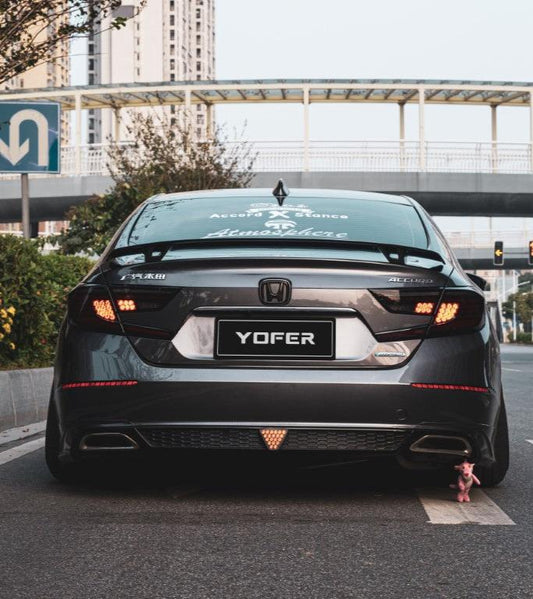 Honda Accord 10th 10.5th Gen 2018-2022 with Aftermarket Parts - V2 Style Rear Spoiler ABS from Yofer.co
