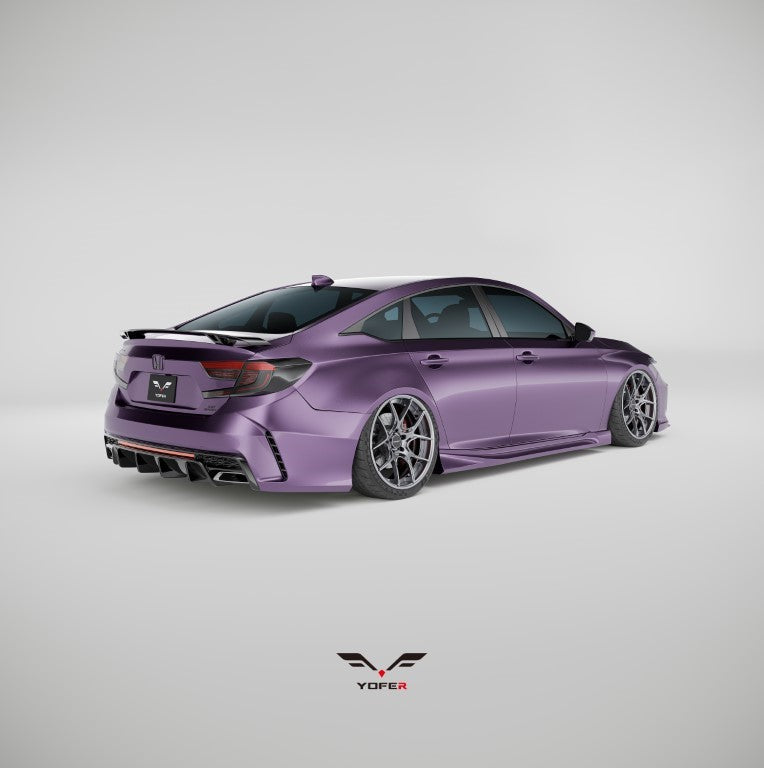 Honda Accord 10th 10.5th Gen 2018-2022 with Aftermarket Parts - V2 Style Rear Spoiler ABS from Yofer.co