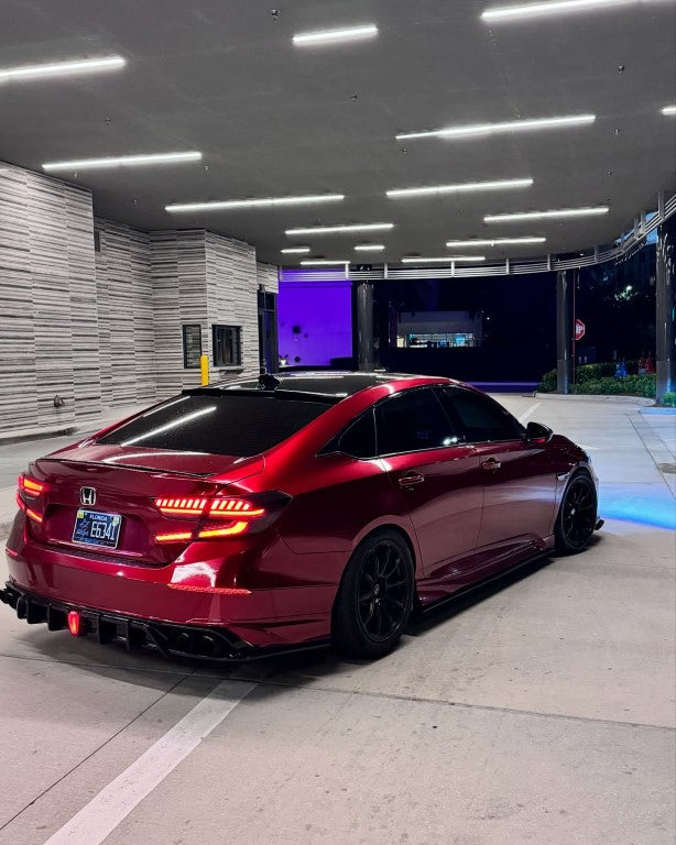 Honda Accord 10th 10.5th Gen 2018-2022 with Aftermarket Parts - V2 Style Rear Diffuser & Rear Canards PP from Yofer.co