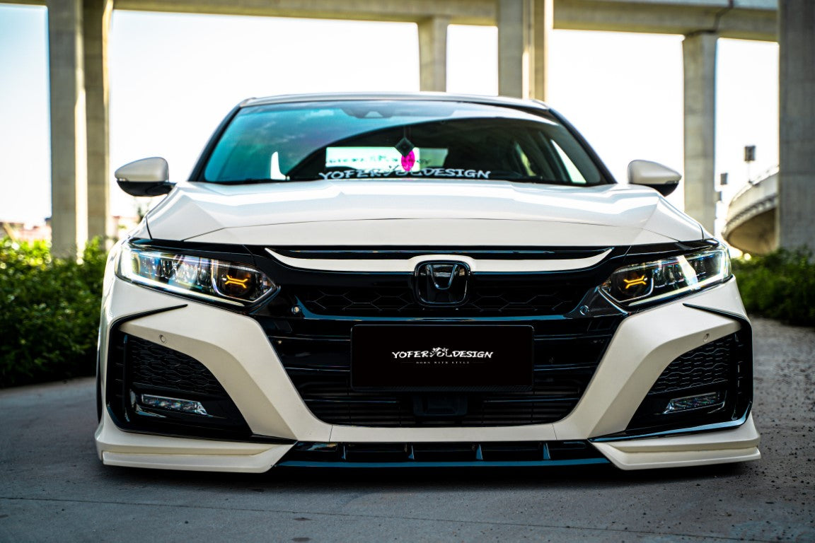 Honda Accord 10th Gen Pre-facelift 2018-2020 with Aftermarket Parts - Front Bumper PP from Yofer.co
