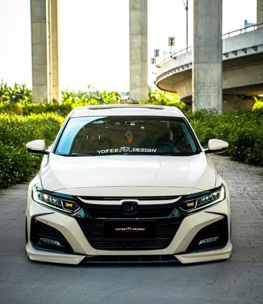 Honda Accord 10th Gen Pre-facelift 2018-2020 with Aftermarket Parts - Front Bumper PP from Yofer.co
