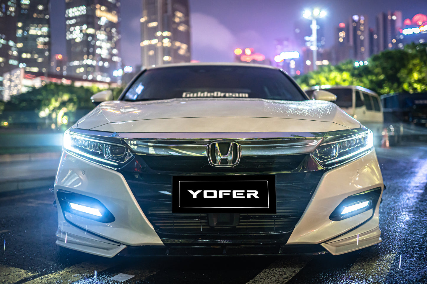 Honda Accord 10th Gen Pre-facelift 2018-2020 with Aftermarket Parts - Front Lip PP from Yofer.co
