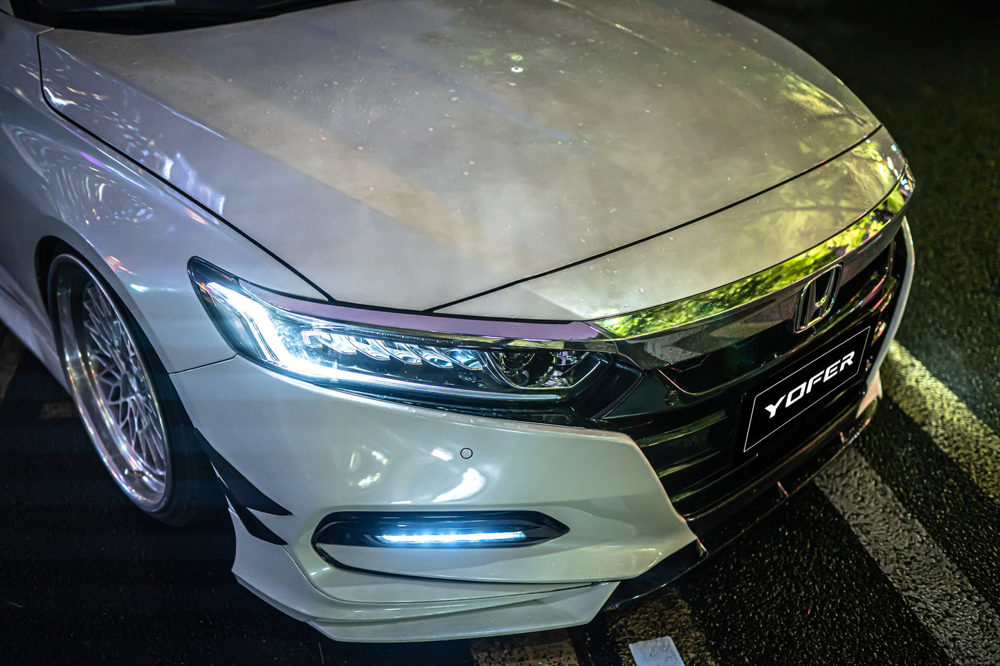 Honda Accord 10th Gen Pre-facelift 2018-2020 with Aftermarket Parts - Front Lip PP from Yofer.co
