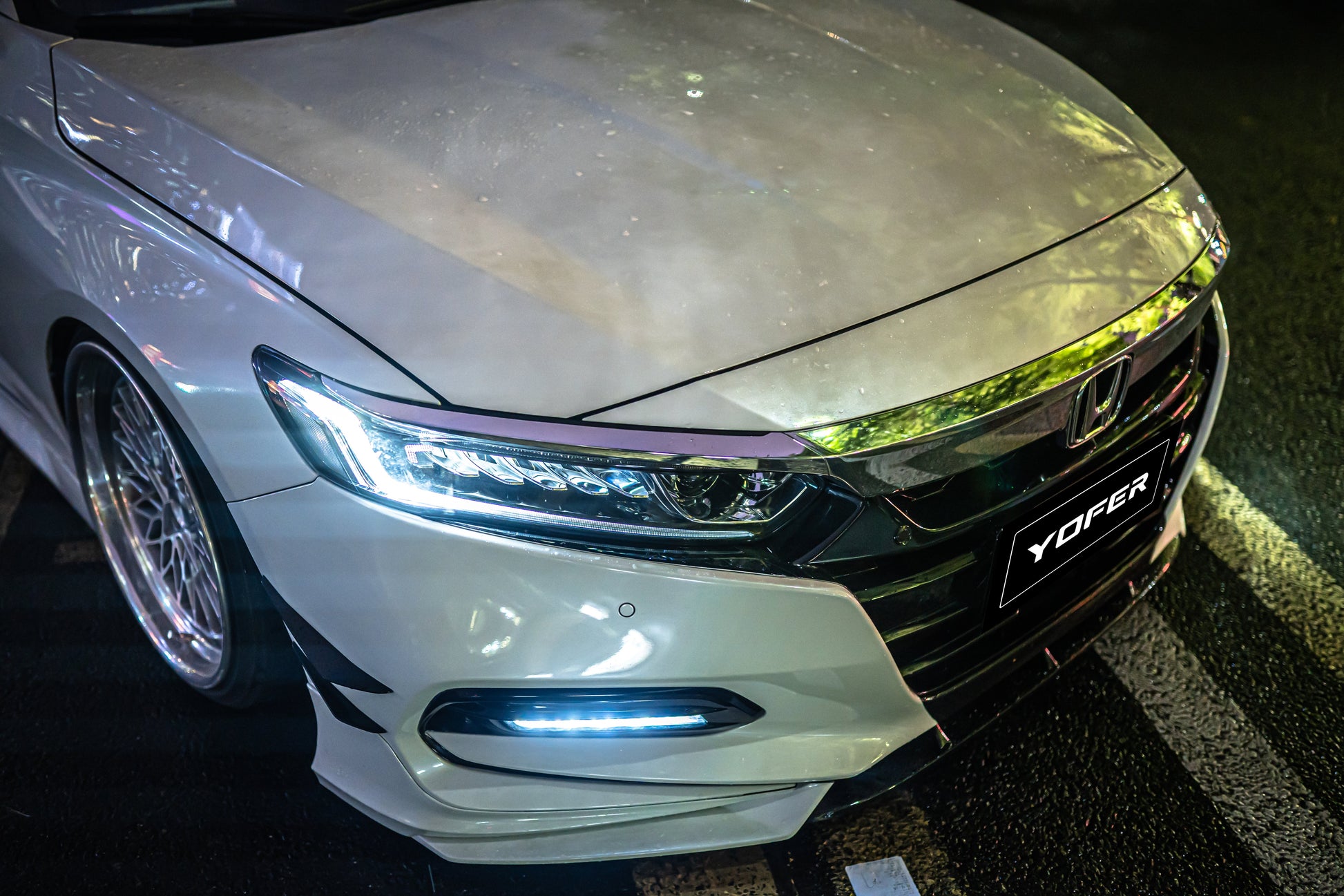 Honda Accord 10th Gen Pre-facelift 2018-2020 with Aftermarket Parts - Front Lip PP from Yofer.co
