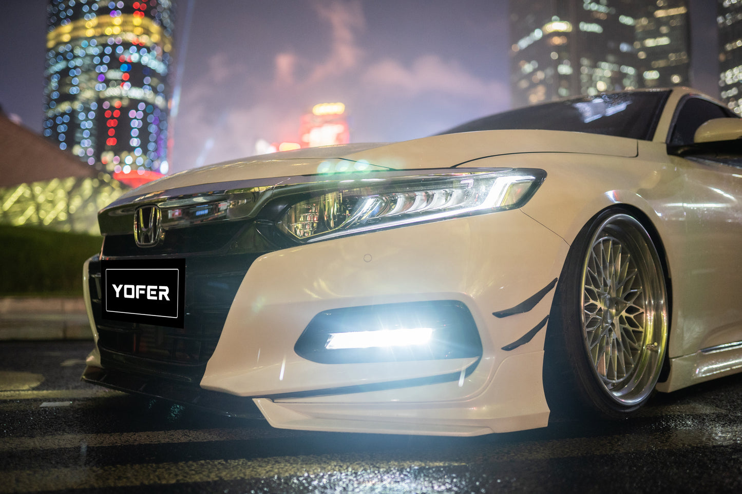 Honda Accord 10th Gen Pre-facelift 2018-2020 with Aftermarket Parts - Front Lip PP from Yofer.co
