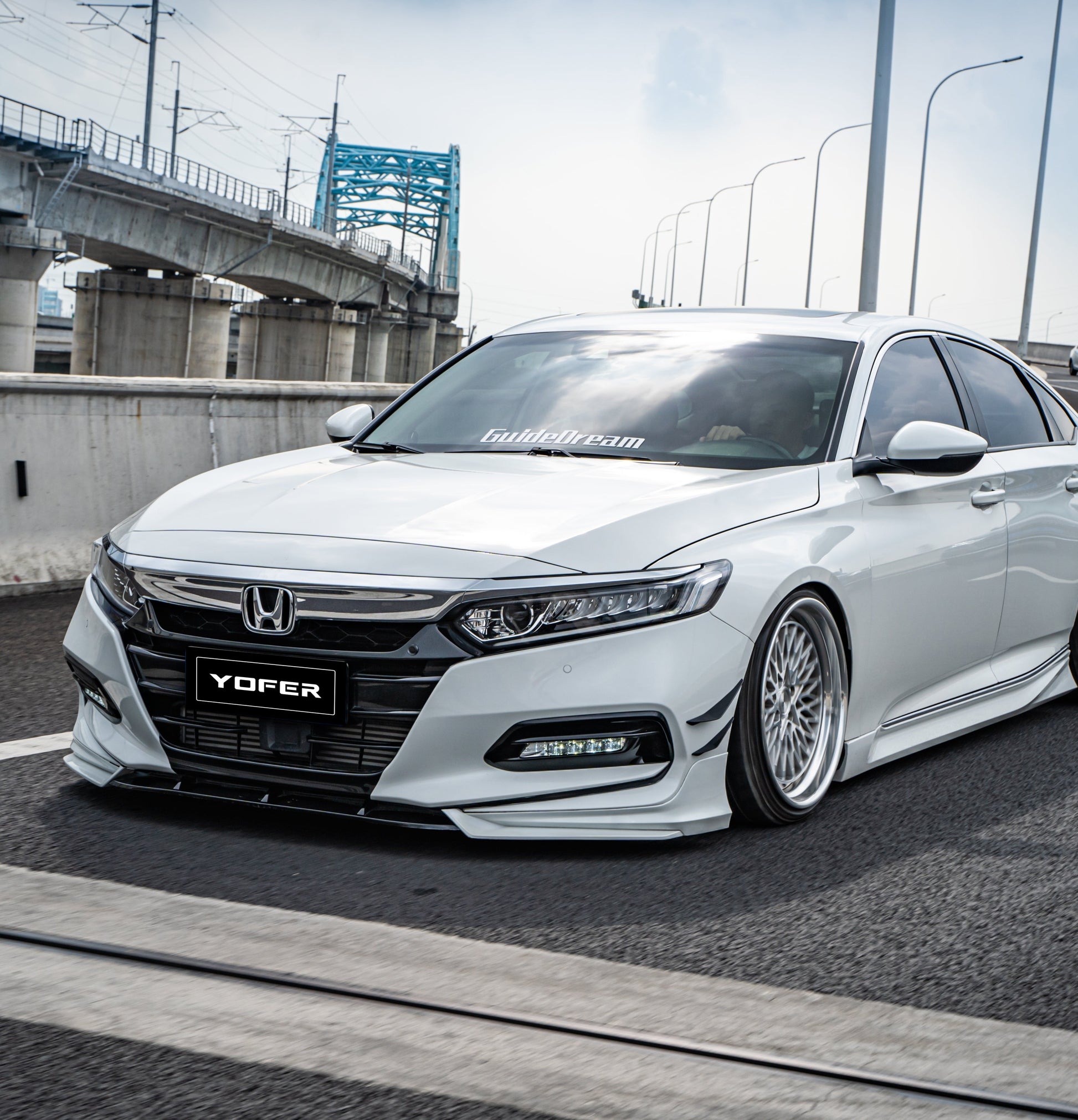 Honda Accord 10th Gen Pre-facelift 2018-2020 with Aftermarket Parts - Front Lip PP from Yofer.co
