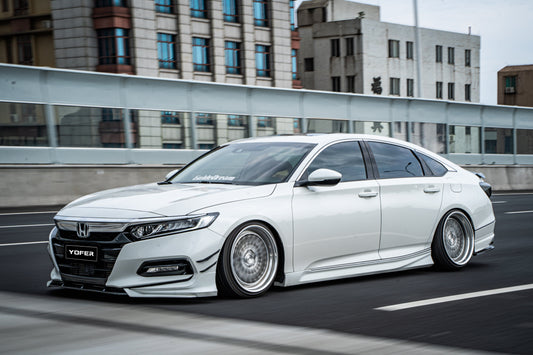 Honda Accord 10th Gen Pre-facelift 2018-2020 with Aftermarket Parts - Front Lip PP from Yofer.co
