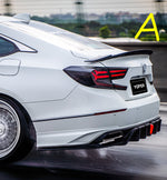 Honda Accord 10th 10.5th Gen 2018-2022 with Aftermarket Parts - V2 Style Rear Diffuser & Rear Canards PP from Yofer.co