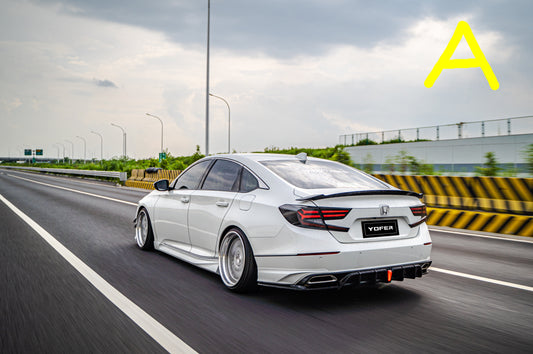 Honda Accord 10th 10.5th Gen 2018-2022 with Aftermarket Parts - V2 Style Rear Diffuser & Rear Canards PP from Yofer.co
