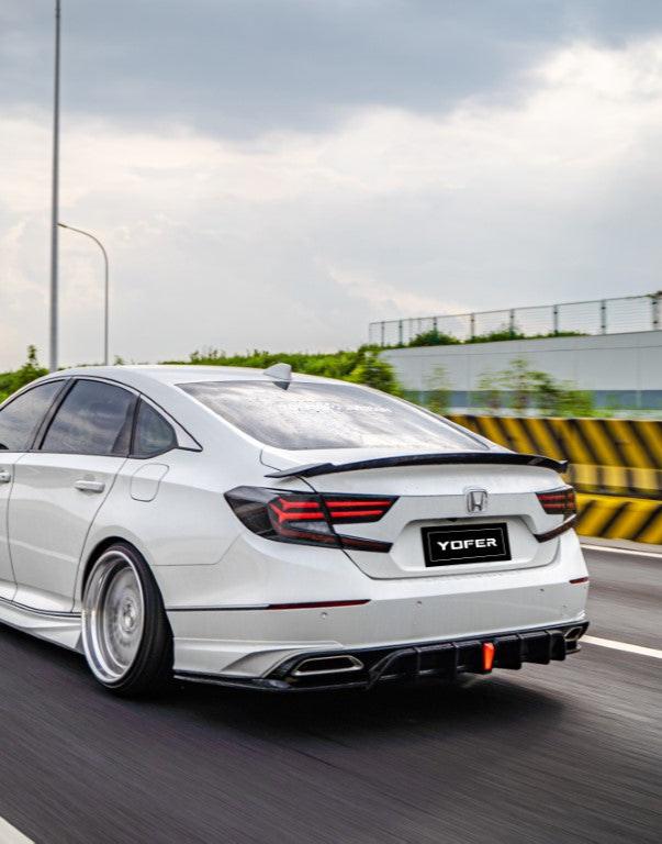 Honda Accord 10th 10.5th Gen 2018-2022 with Aftermarket Parts - V3 Style Rear Spoiler ABS from Yofer.co
