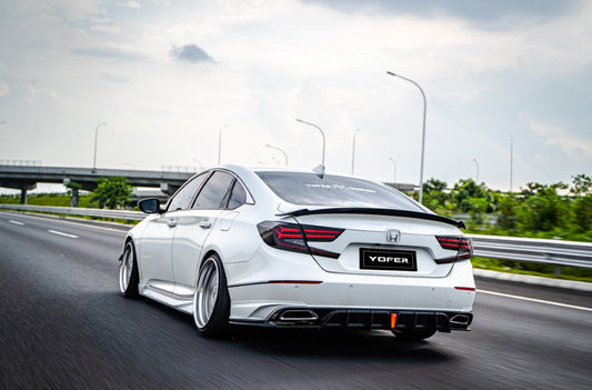 Honda Accord 10th 10.5th Gen 2018-2022 with Aftermarket Parts - V3 Style Rear Spoiler ABS from Yofer.co
