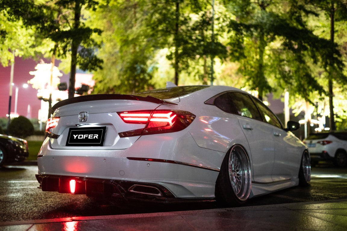 Honda Accord 10th 10.5th Gen 2018-2022 with Aftermarket Parts - V3 Style Rear Spoiler ABS from Yofer.co
