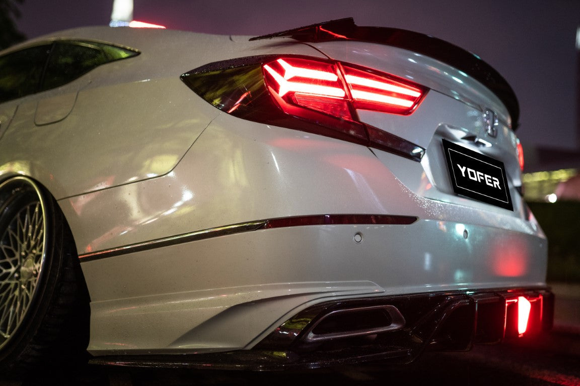 Honda Accord 10th 10.5th Gen 2018-2022 with Aftermarket Parts - V3 Style Rear Spoiler ABS from Yofer.co
