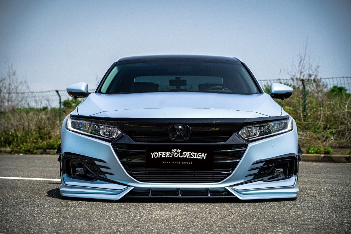 Honda Accord 10th 10.5th Gen 2018-2022 with Aftermarket Parts - Front Bumper Canards ABS from Yofer.co
