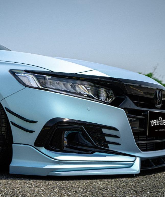 Honda Accord 10th 10.5th Gen 2018-2022 with Aftermarket Parts - Front Bumper Canards ABS from Yofer.co
