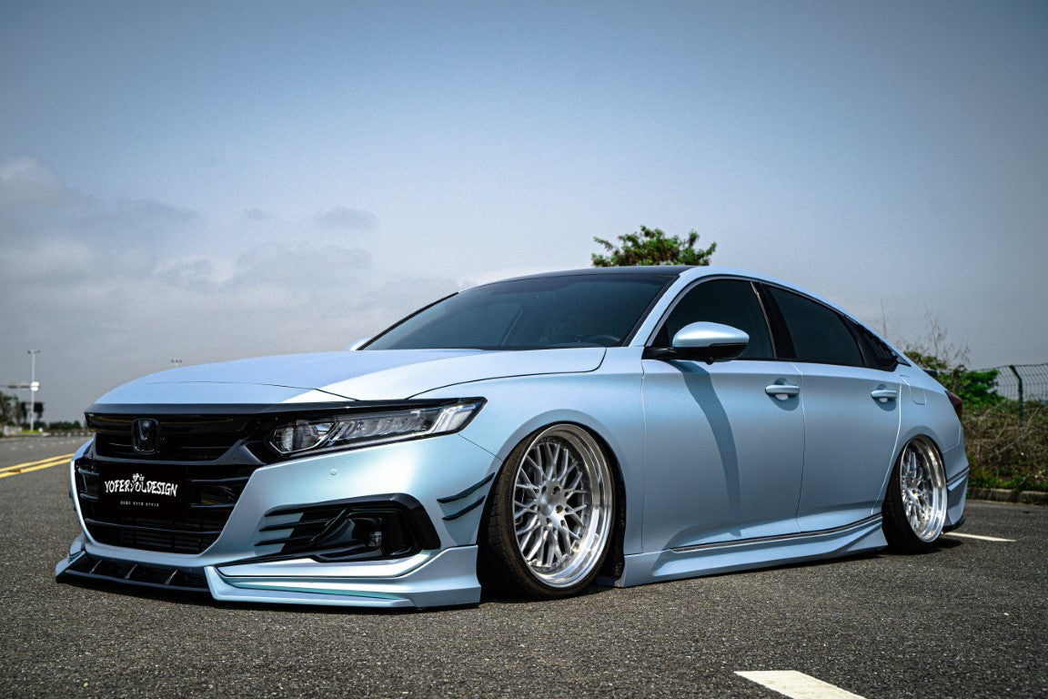 Honda Accord 10th 10.5th Gen 2018-2022 with Aftermarket Parts - Front Bumper Canards ABS from Yofer.co
