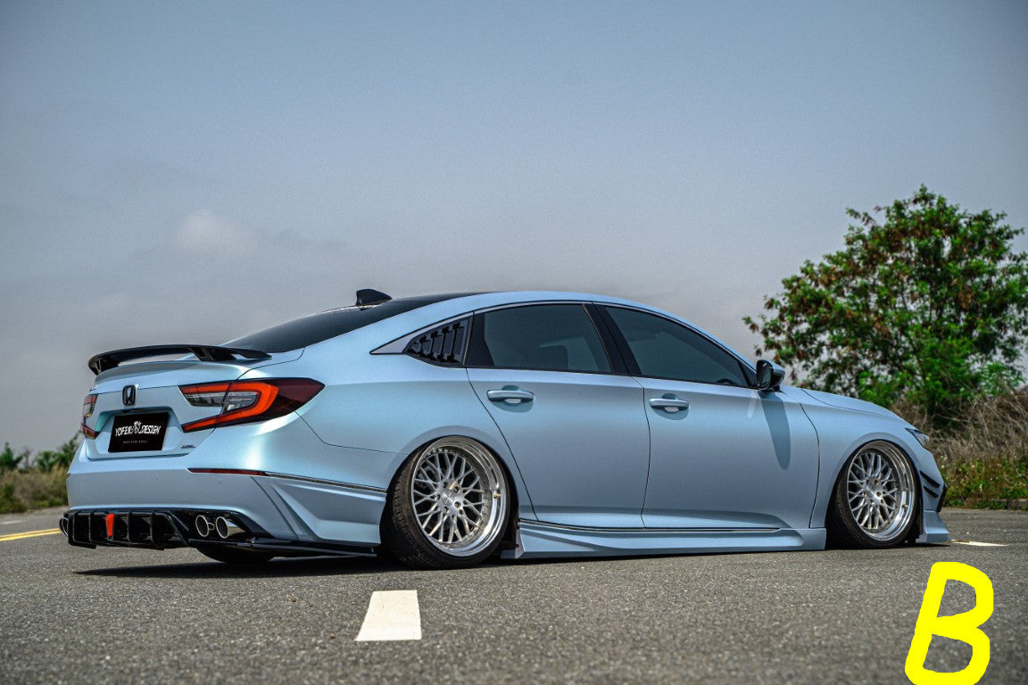 Honda Accord 10th 10.5th Gen 2018-2022 with Aftermarket Parts - V2 Style Rear Diffuser & Rear Canards PP from Yofer.co
