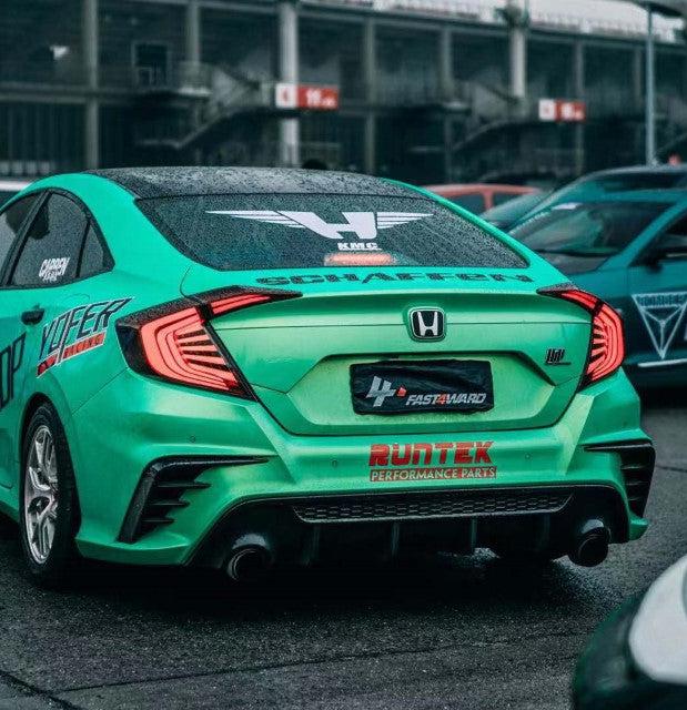 Honda Civic 10th Gen FC1 FC2 FC5 FC6 2016-2021 with Aftermarket Parts - Rear Bumper PP from Yofer.co
