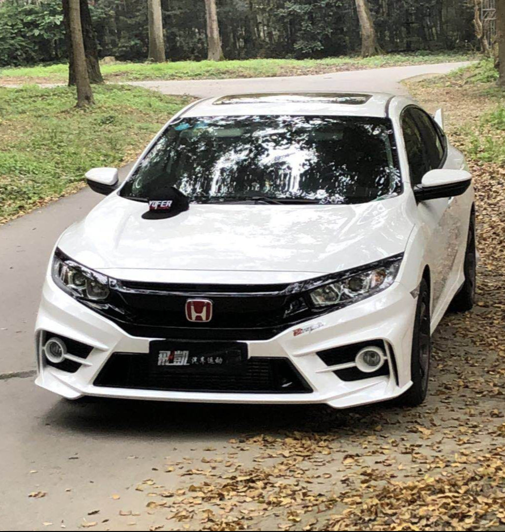 Honda Civic 10th Gen FC1 FC2 FC5 FC6 2016 2017 2018 2019 2020 2021 Sedan with Aftermarket Parts - Package A PP Polypropylene & ABS from Yofer.co