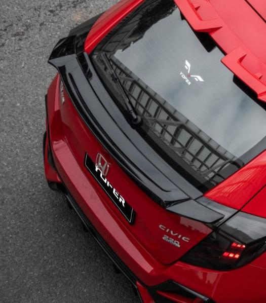 Honda Civic 10th Gen FK7 FK8 2017-2021 with Aftermarket Parts - Rear Spoiler ABS from Yofer.co
